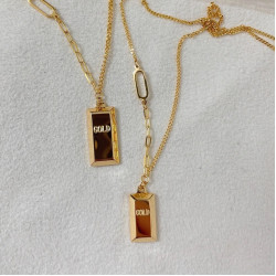 不掉色鈦鋼小金條項鍊女2025年新款設計感高級鎖骨鍊氣質小衆頸鏈