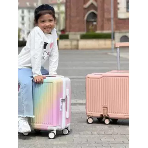 兒童可坐騎行李箱女孩小型輕便20寸登機小學生拉桿箱旅行密碼皮箱