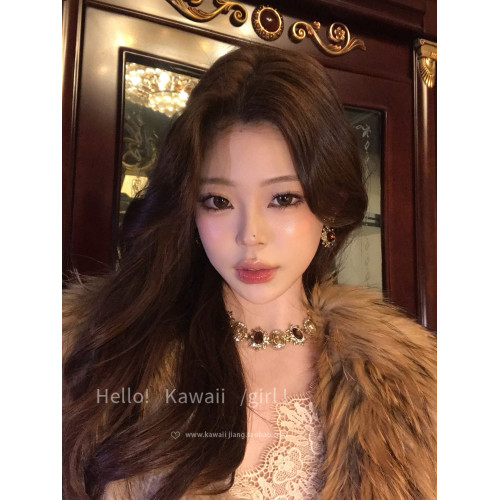 中古vintage鑲鑽項鍊耳環套裝輕奢宮廷風鎖骨鍊重工誇張個性配飾