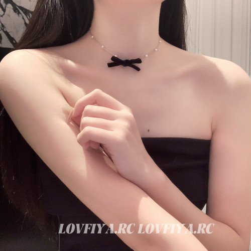 蝴蝶結珍珠 choker項鍊短款鎖骨鍊女頸帶項圈脖子飾品頸鏈女網紅