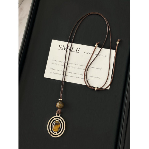 美拉德皮繩秋冬高檔百搭氣質毛衣鏈項鍊女款2026新款毛衣裝飾配飾 美拉德皮繩秋冬高檔百搭氣質毛衣鏈項鍊女款2026新款毛衣裝飾配飾