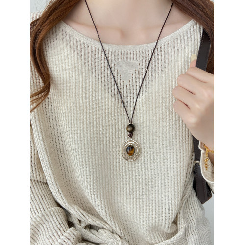 美拉德皮繩秋冬高檔百搭氣質毛衣鏈項鍊女款2026新款毛衣裝飾配飾 美拉德皮繩秋冬高檔百搭氣質毛衣鏈項鍊女款2026新款毛衣裝飾配飾