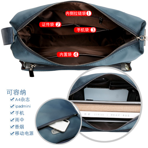 尼龍防水斜後後背包運動男包包商務單肩包橫款男士牛津布休閒帆布後後背包