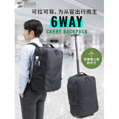 日本SANWA山業旅行箱拉桿電腦包大容量雙肩後後背包手提包登機箱出差