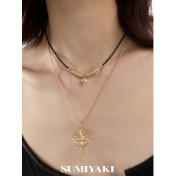 SUMIYAKI 蝶骨·共生系列雙層曡戴項鍊輕奢小衆鎖骨鍊choker女