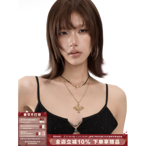 SUMIYAKI 蝶骨·共生系列雙層曡戴項鍊輕奢小衆鎖骨鍊choker女