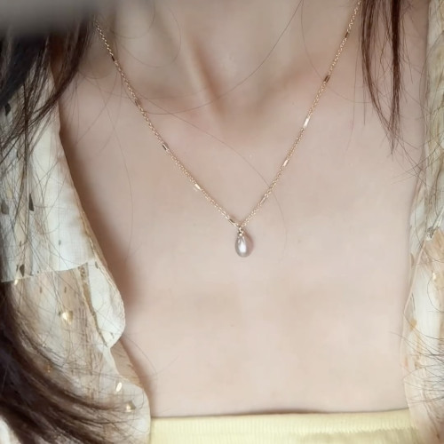 Jasmo原創小衆設計天然淡水珍珠百搭簡約精緻曡戴項鍊鎖骨鍊女