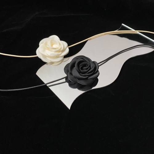 尹口sang山茶花choker黑白絲帶小衆系帶氛圍感頸帶鎖骨鍊項圈禮物 尹口sang山茶花choker黑白絲帶小衆系帶氛圍感頸帶鎖骨鍊項圈禮物