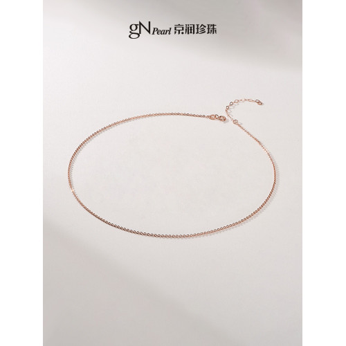 京潤珍珠項鍊 銀S925項鍊素鏈女O字鏈/盒仔鏈基礎百搭時尚吊墜鏈