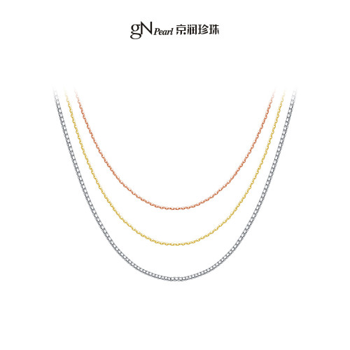 京潤珍珠項鍊 銀S925項鍊素鏈女O字鏈/盒仔鏈基礎百搭時尚吊墜鏈