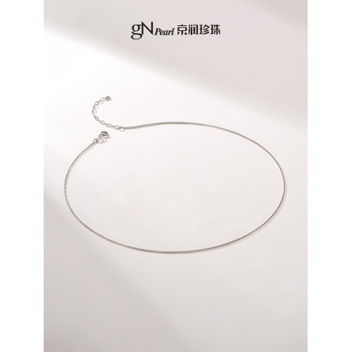 京潤珍珠項鍊 銀S925項鍊素鏈女O字鏈/盒仔鏈基礎百搭時尚吊墜鏈