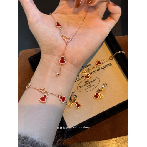 蜜蜂媽手作 天然紅玉髓葫蘆項鍊女小衆設計精緻高級感氣質鎖骨鍊 蜜蜂媽手作 天然紅玉髓葫蘆項鍊女小衆設計精緻高級感氣質鎖骨鍊