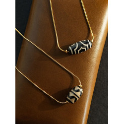 不褪色大吊墜掛繩毛衣鏈替換鏈針式萬能項鍊穿天珠唐卡18K金色素