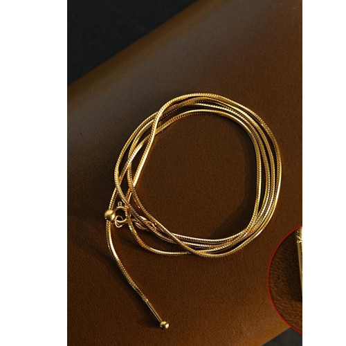 不褪色大吊墜掛繩毛衣鏈替換鏈針式萬能項鍊穿天珠唐卡18K金色素