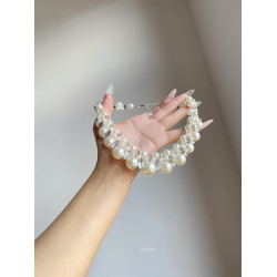 重工復古閃鑽珍珠choker項鍊女宮廷風鎖骨鍊輕奢高級感氣質頸鏈潮