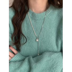 迷度高級感輕奢抽拉項鍊長項鍊百搭氣質頸鏈毛衣鏈女秋冬配飾新款