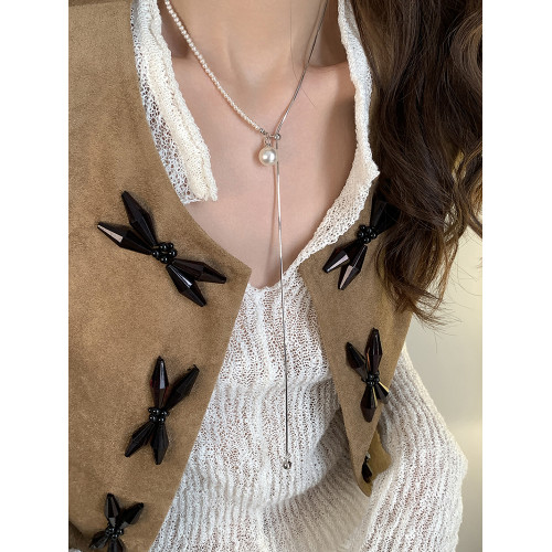 迷度高級感輕奢抽拉項鍊長項鍊百搭氣質頸鏈毛衣鏈女秋冬配飾新款 迷度高級感輕奢抽拉項鍊長項鍊百搭氣質頸鏈毛衣鏈女秋冬配飾新款