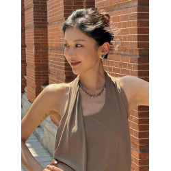 熱搜花少馬思純何方HEFANG氣泡星雲項鍊女李沁同款方糖珍珠鎖骨鍊