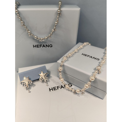 熱搜花少馬思純何方HEFANG氣泡星雲項鍊女李沁同款方糖珍珠鎖骨鍊