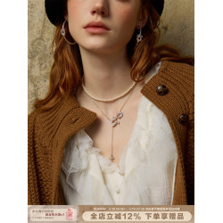 SUMIYAKI 馬年系列馬蹄釦雙層珍珠項鍊小衆高級毛衣鏈 本命年禮物