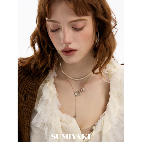 SUMIYAKI 馬年系列馬蹄釦雙層珍珠項鍊小衆高級毛衣鏈 本命年禮物