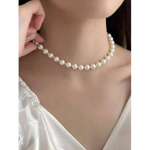 珍珠白色項鍊頸鏈女蝴蝶設計款抽拉式項鍊女一款多戴2025年新款潮