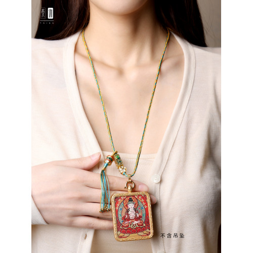 藏式手工編織項鍊繩泰國彿牌鏈子唐卡黃金玉石翡翠男女款吊墜掛繩