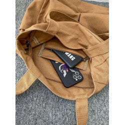 日系復古帆布包男大容量手提包通勤補課帆布袋學生上課書包托特包