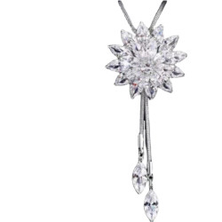 白色冰花百搭項鍊可調節毛衣鏈2025年新款潮女長款高級感掛件配飾