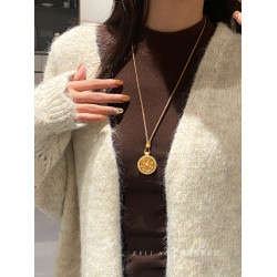 金店韋雪同款古法沙金八寶羅盤金剛杵項鍊隨身彿毛衣鏈古風新中式