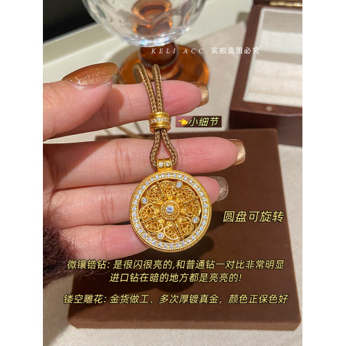 金店韋雪同款古法沙金八寶羅盤金剛杵項鍊隨身彿毛衣鏈古風新中式