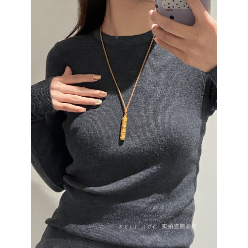 金店韋雪同款古法沙金八寶羅盤金剛杵項鍊隨身彿毛衣鏈古風新中式