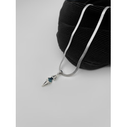 WHYBLUE 星芒海藍鋯石鎖骨鍊男小衆設計感輕奢帥氣清冷高級吊墜潮