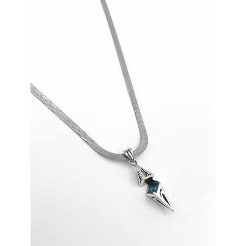 WHYBLUE 星芒海藍鋯石鎖骨鍊男小衆設計感輕奢帥氣清冷高級吊墜潮 WHYBLUE 星芒海藍鋯石鎖骨鍊男小衆設計感輕奢帥氣清冷高級吊墜潮