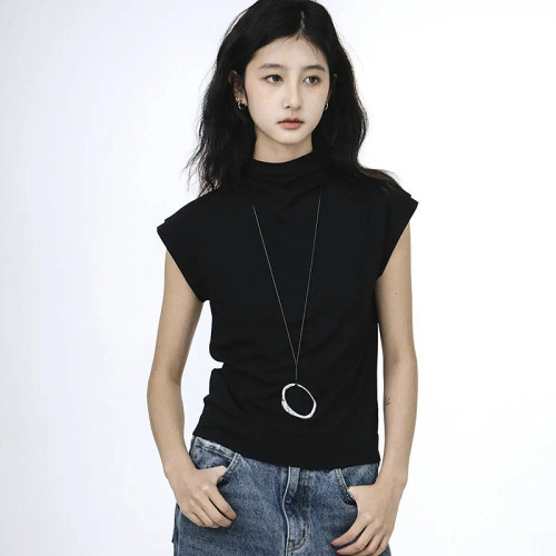 原創設計極簡不規則幾何吊墜蠟繩項鍊高級感輕奢鎖骨鍊頸鏈配飾女