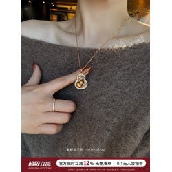 蜜蜂媽手作 轉動拉絲葫蘆鏤空吊墜項鍊女小衆高級氣質福祿毛衣鏈