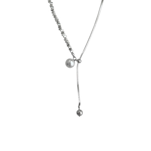 可調珍珠項鍊女毛衣鏈輕奢高級感小衆鎖骨鍊氣質流蘇長款配飾頸鏈