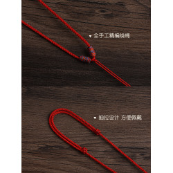 手工編織紅繩項鍊繩男女兒童翡翠銀飾掛件繩子可串珠吊墜掛繩掛脖