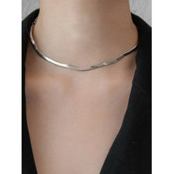 不掉色！設計感極簡輕奢小衆金色頸鏈高級蛇骨鏈女夏項鍊鎖骨鍊