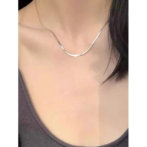 不掉色！設計感極簡輕奢小衆金色頸鏈高級蛇骨鏈女夏項鍊鎖骨鍊