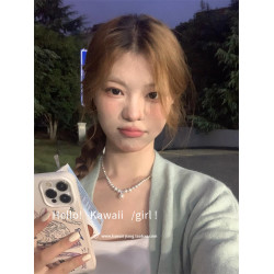 高級感復古珍珠碎銀子項鍊小衆輕奢設計感鎖骨鍊優雅溫柔氣質頸鏈