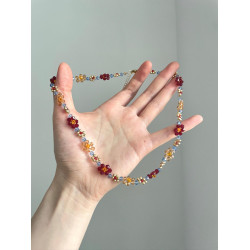 Vintage古著 Dopamine braided flowers項鍊