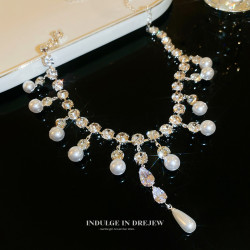 超閃珍珠項鍊女2025年新款爆款鎖骨鍊高級感誇張晚禮服毛衣頸鏈子