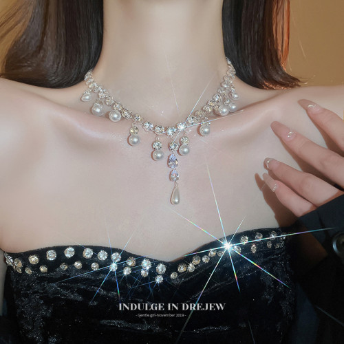 超閃珍珠項鍊女2025年新款爆款鎖骨鍊高級感誇張晚禮服毛衣頸鏈子 超閃珍珠項鍊女2025年新款爆款鎖骨鍊高級感誇張晚禮服毛衣頸鏈子