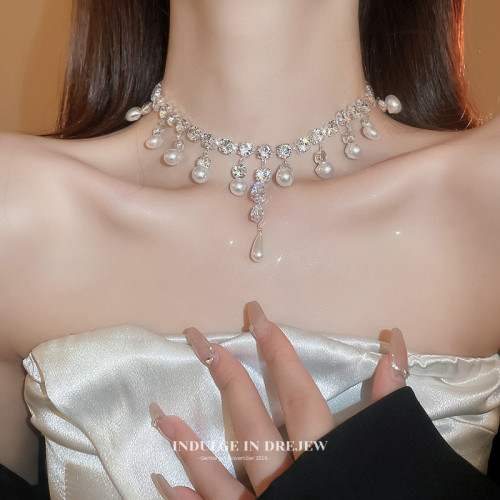 超閃珍珠項鍊女2025年新款爆款鎖骨鍊高級感誇張晚禮服毛衣頸鏈子 超閃珍珠項鍊女2025年新款爆款鎖骨鍊高級感誇張晚禮服毛衣頸鏈子