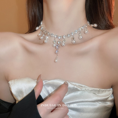 超閃珍珠項鍊女2025年新款爆款鎖骨鍊高級感誇張晚禮服毛衣頸鏈子 超閃珍珠項鍊女2025年新款爆款鎖骨鍊高級感誇張晚禮服毛衣頸鏈子