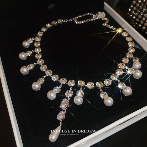 超閃珍珠項鍊女2025年新款爆款鎖骨鍊高級感誇張晚禮服毛衣頸鏈子 超閃珍珠項鍊女2025年新款爆款鎖骨鍊高級感誇張晚禮服毛衣頸鏈子