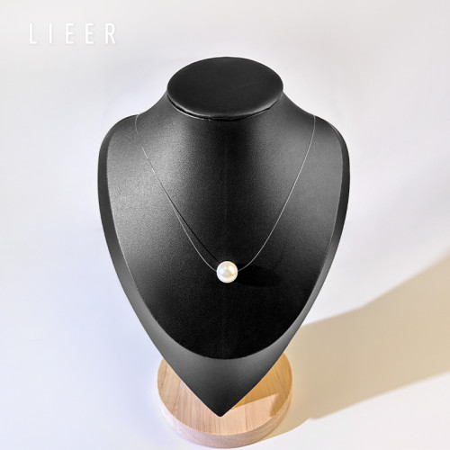 烈兒LIEER「人魚珍珠項鍊」12mm施家珍珠隱形絲線流光溢彩項鍊068