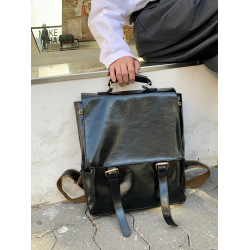 雙肩包男潮牌後後背包黑色新款時尚學生書包港風超火休閒大容量電腦包