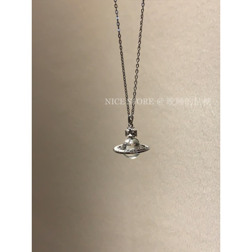 晚睡的桔梗「曲率飛行」土星甜酷透明圓球毛衣鏈輕奢高級百搭項鍊